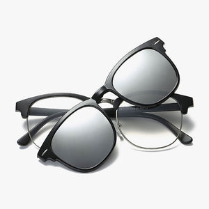 Reven Jate 2218 Plastic Polarized Sunglasses Frame with Magnetic Super Light Mirror Coating Polarize Sunwear Clip-ons