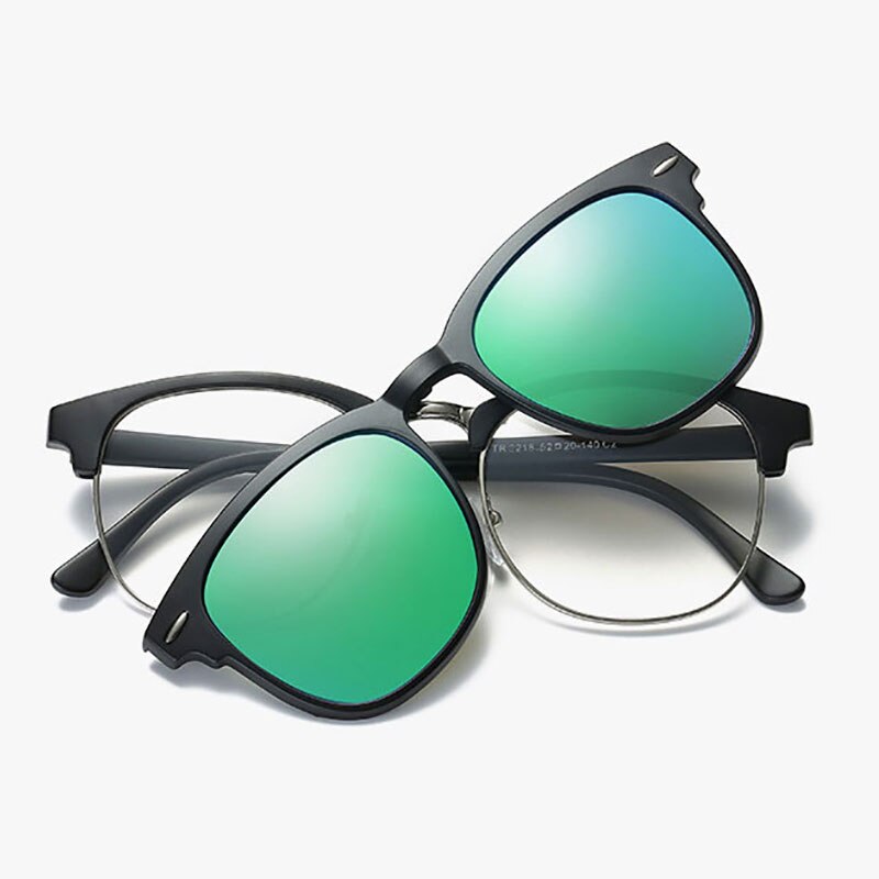 Reven Jate 2218 Plastic Polarized Sunglasses Frame with Magnetic Super Light Mirror Coating Polarize Sunwear Clip-ons