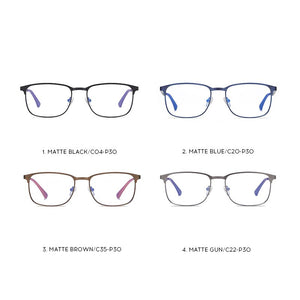 Reven Jate 2307 Full Rim Alloy Front Flexible Plastic TR-90 Temple Legs Optical Eyeglasses Frame for Men and Women Eyewear