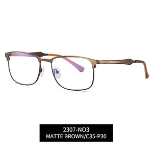 Reven Jate 2307 Full Rim Alloy Front Flexible Plastic TR-90 Temple Legs Optical Eyeglasses Frame for Men and Women Eyewear