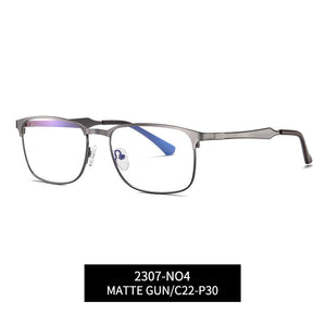 Reven Jate 2307 Full Rim Alloy Front Flexible Plastic TR-90 Temple Legs Optical Eyeglasses Frame for Men and Women Eyewear