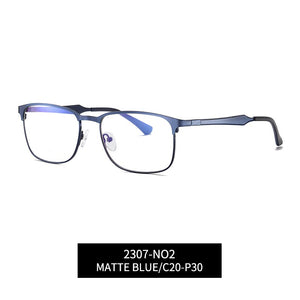 Reven Jate 2307 Full Rim Alloy Front Flexible Plastic TR-90 Temple Legs Optical Eyeglasses Frame for Men and Women Eyewear