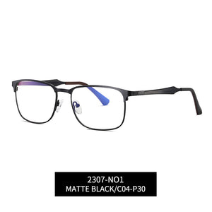 Reven Jate 2307 Full Rim Alloy Front Flexible Plastic TR-90 Temple Legs Optical Eyeglasses Frame for Men and Women Eyewear