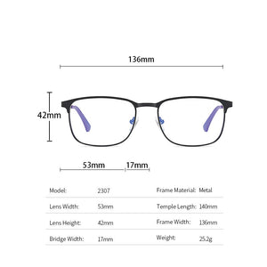 Reven Jate 2307 Full Rim Alloy Front Flexible Plastic TR-90 Temple Legs Optical Eyeglasses Frame for Men and Women Eyewear