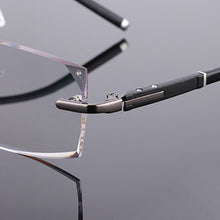 Load image into Gallery viewer, Reven Jate 58003 Pure Titanium Rimless Diamond Cutting Man Glasses Frame Optical Prescription Eyeglasses Men Eyewear Fashion