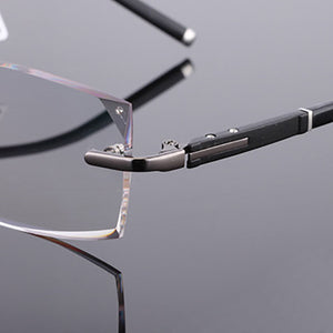 Reven Jate 58003 Pure Titanium Rimless Diamond Cutting Man Glasses Frame Optical Prescription Eyeglasses Men Eyewear Fashion