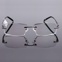 Load image into Gallery viewer, Reven Jate 58003 Pure Titanium Rimless Diamond Cutting Man Glasses Frame Optical Prescription Eyeglasses Men Eyewear Fashion