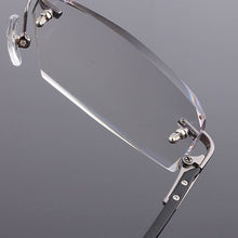 Load image into Gallery viewer, Reven Jate 58003 Pure Titanium Rimless Diamond Cutting Man Glasses Frame Optical Prescription Eyeglasses Men Eyewear Fashion