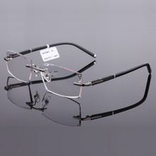 Load image into Gallery viewer, Reven Jate 58003 Pure Titanium Rimless Diamond Cutting Man Glasses Frame Optical Prescription Eyeglasses Men Eyewear Fashion