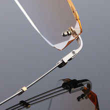Load image into Gallery viewer, Reven Jate 58128 Pure Titanium Rimless Diamond Cutting Man Glasses Frame Optical Prescription Eyeglasses Men Eyewear Fashion