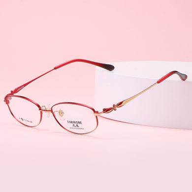 Reven Jate 6022 Pure Titanium Full Rim Eyeglasses Optical Glasses Frame For Women's Eyewear Female Armacao Oculos