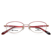 Load image into Gallery viewer, Reven Jate 6022 Pure Titanium Full Rim Eyeglasses Optical Glasses Frame For Women&#39;s Eyewear Female Armacao Oculos