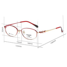 Load image into Gallery viewer, Reven Jate 6022 Pure Titanium Full Rim Eyeglasses Optical Glasses Frame For Women&#39;s Eyewear Female Armacao Oculos