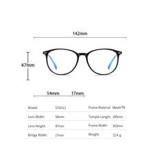 Load image into Gallery viewer, Reven Jate 6911 Alloy Glasses Frame Men Ultralight Women Vintage Round Prescription Eyeglasses Retro Optical Frame Eyewear