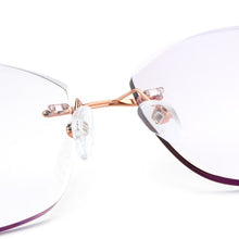 Load image into Gallery viewer, Reven Jate Alloy Rimless Diamond Cutting Woman Glasses Frame Optical Prescription Eyeglasses Woman Eyewear 98101
