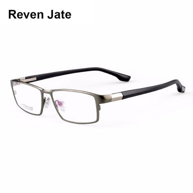 Reven Jate Cool Men Business Titanium Rim and Flexible TR-90 Temple Legs Optical Eyeglasses Frame for Successful Man
