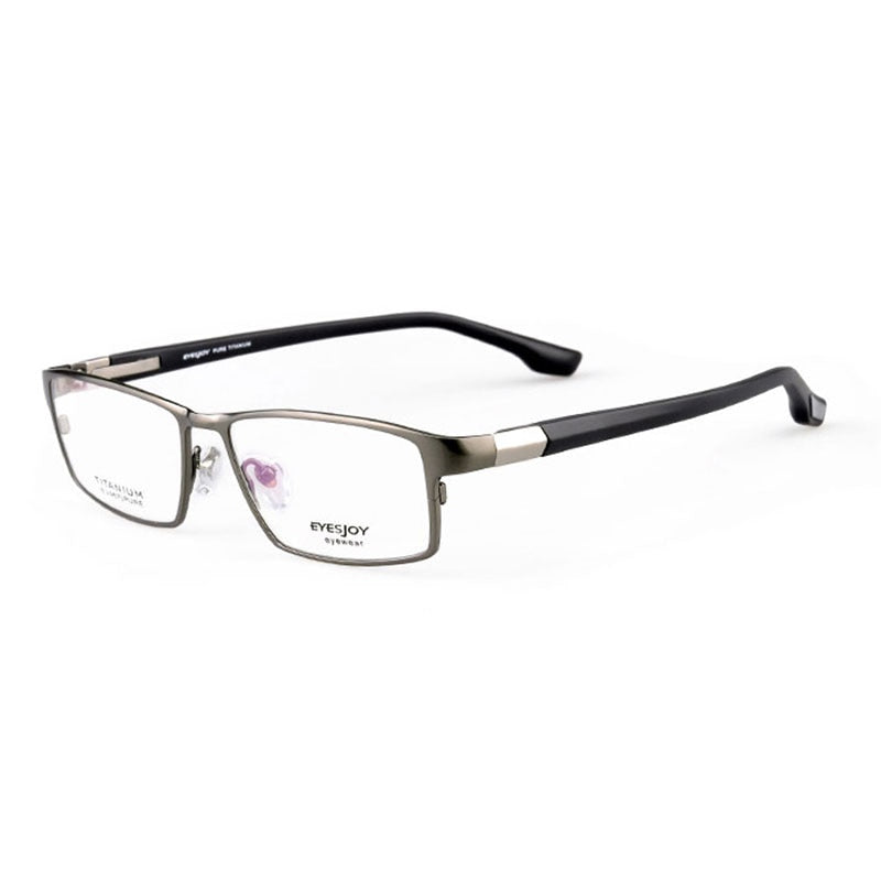 Reven Jate Cool Men Business Titanium Rim and Flexible TR-90 Temple Legs Optical Eyeglasses Frame for Successful Man