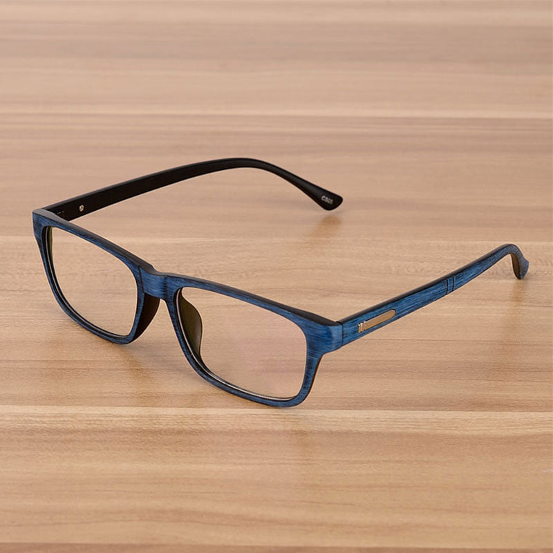 Reven Jate Eyewear Men and Women Unisex Wooden Pattern Retro Optical Spectacle Eyeglases Glasses Frame Vintage Eyewear