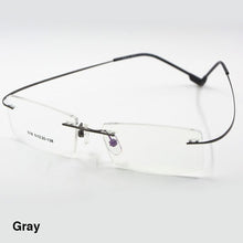 Carica l&#39;immagine nel visualizzatore di Gallery, Reven Jate Flexible Titanium Alloy Rimless Eyeglasses Frame for Optical Prescription Glasses Eyewear for Women and Men