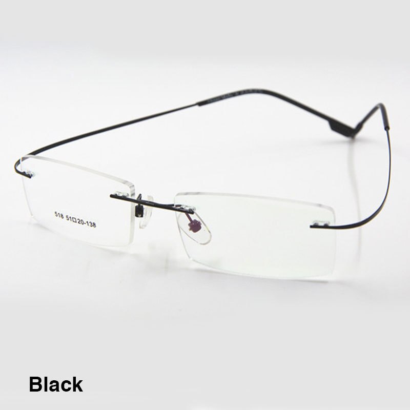 Reven Jate Flexible Titanium Alloy Rimless Eyeglasses Frame for Optical Prescription Glasses Eyewear for Women and Men