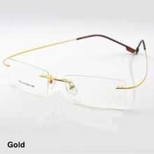 Carica l&#39;immagine nel visualizzatore di Gallery, Reven Jate Flexible Titanium Alloy Rimless Eyeglasses Frame for Optical Prescription Glasses Eyewear for Women and Men