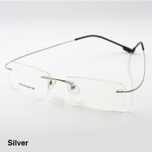 Carica l&#39;immagine nel visualizzatore di Gallery, Reven Jate Flexible Titanium Alloy Rimless Eyeglasses Frame for Optical Prescription Glasses Eyewear for Women and Men