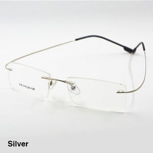 Reven Jate Flexible Titanium Alloy Rimless Eyeglasses Frame for Optical Prescription Glasses Eyewear for Women and Men