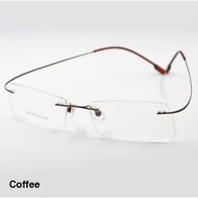 Carica l&#39;immagine nel visualizzatore di Gallery, Reven Jate Flexible Titanium Alloy Rimless Eyeglasses Frame for Optical Prescription Glasses Eyewear for Women and Men