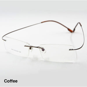 Reven Jate Flexible Titanium Alloy Rimless Eyeglasses Frame for Optical Prescription Glasses Eyewear for Women and Men