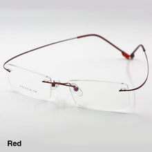 Carica l&#39;immagine nel visualizzatore di Gallery, Reven Jate Flexible Titanium Alloy Rimless Eyeglasses Frame for Optical Prescription Glasses Eyewear for Women and Men