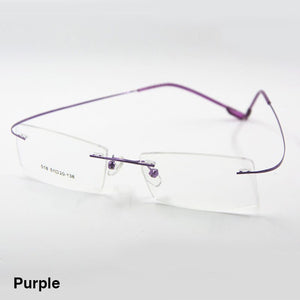 Reven Jate Flexible Titanium Alloy Rimless Eyeglasses Frame for Optical Prescription Glasses Eyewear for Women and Men