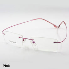 Carica l&#39;immagine nel visualizzatore di Gallery, Reven Jate Flexible Titanium Alloy Rimless Eyeglasses Frame for Optical Prescription Glasses Eyewear for Women and Men