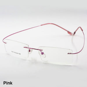 Reven Jate Flexible Titanium Alloy Rimless Eyeglasses Frame for Optical Prescription Glasses Eyewear for Women and Men