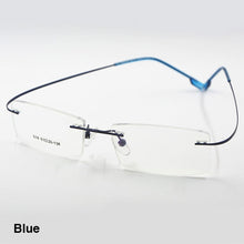 Carica l&#39;immagine nel visualizzatore di Gallery, Reven Jate Flexible Titanium Alloy Rimless Eyeglasses Frame for Optical Prescription Glasses Eyewear for Women and Men