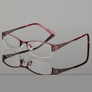 Reven Jate Half Rimless Eyeglasses Frame Optical Prescription Semi-Rim Glasses Spectacle Frame For Women's Eyewear Female