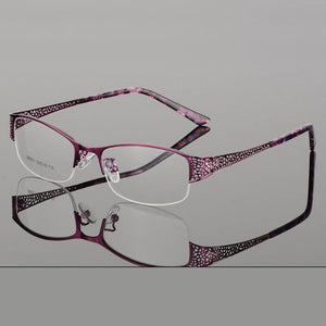Reven Jate Half Rimless Eyeglasses Frame Optical Prescription Semi-Rim Glasses Spectacle Frame For Women's Eyewear Female