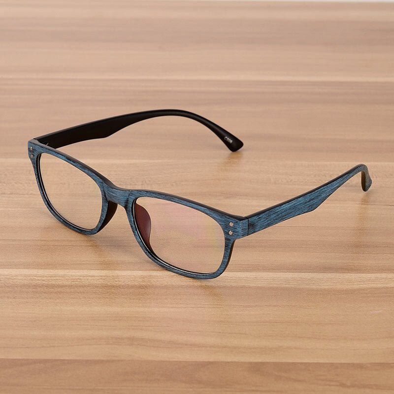 Reven Jate Men and Women Unisex Wooden Pattern Retro Optical Spectacles Eyeglasses Glasses Frame