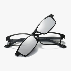 Reven Jate Polarized Sunglasses Magnetic Clip-ons with Plastic TR-90 Super Light Frame for Women and Men Sunshades Polarize
