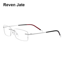 Load image into Gallery viewer, Reven Jate Titanium Men Glasses Frame Rimless Eyeglasses Optical Prescription Man Eyewear Spectacles for Male Vision Correction