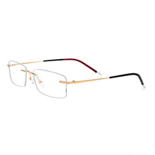Load image into Gallery viewer, Reven Jate Titanium Men Glasses Frame Rimless Eyeglasses Optical Prescription Man Eyewear Spectacles for Male Vision Correction