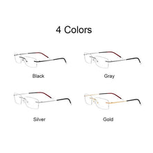 Load image into Gallery viewer, Reven Jate Titanium Men Glasses Frame Rimless Eyeglasses Optical Prescription Man Eyewear Spectacles for Male Vision Correction