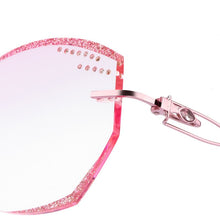 Load image into Gallery viewer, Reven Jate Titanium Rimless Diamond Cutting Woman Glasses Frame Optical Prescription Eyeglasses Woman Eyewear 1075