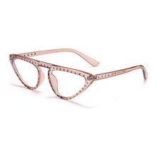 Load image into Gallery viewer, Rhinestone Computer Glasses Women Diamond Cat Eye Anti Blue Eyewear Men Blue Light Blocking Glasses Crystal Optical Eyeglass