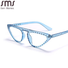 Load image into Gallery viewer, Rhinestone Computer Glasses Women Diamond Cat Eye Anti Blue Eyewear Men Blue Light Blocking Glasses Crystal Optical Eyeglass