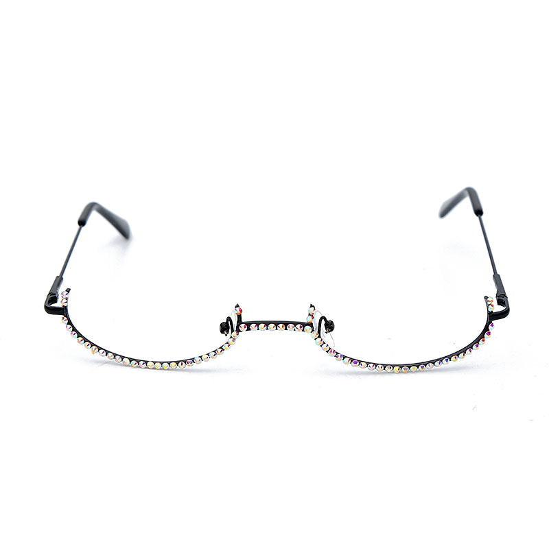 Rhinestone Eyeglass Frames Eye Glasses Frames For Women  Rimless Diamond Glasses Frames Men Eyewear Sunglasses Decoration