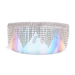 Rhinestone Oversized Sunglasses Women Men  Big Frame Mask Glasses Goggle Diamond Eye ProtectionGlasses Shade UV400