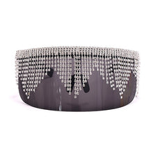 Load image into Gallery viewer, Rhinestone Oversized Sunglasses Women Men  Big Frame Mask Glasses Goggle Diamond Eye ProtectionGlasses Shade UV400