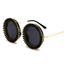 Load image into Gallery viewer, Rhinestone Round Sunglasses 2023 Women  Brand Designer Glasses Big Diamond Female Eyewear Vintage Sunglasses Shades UV400