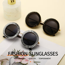 Load image into Gallery viewer, Rhinestone Round Sunglasses 2023 Women  Brand Designer Glasses Big Diamond Female Eyewear Vintage Sunglasses Shades UV400