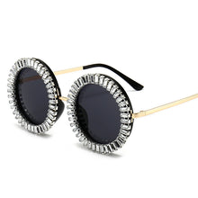 Load image into Gallery viewer, Rhinestone Round Sunglasses 2023 Women  Brand Designer Glasses Big Diamond Female Eyewear Vintage Sunglasses Shades UV400